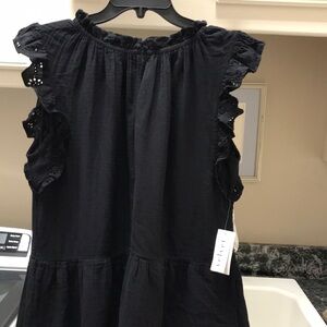 Girls Black Ruffle Sleeve Dress - Unbranded